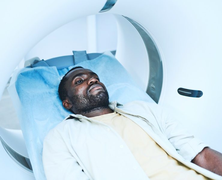 patient moving into mri scanner