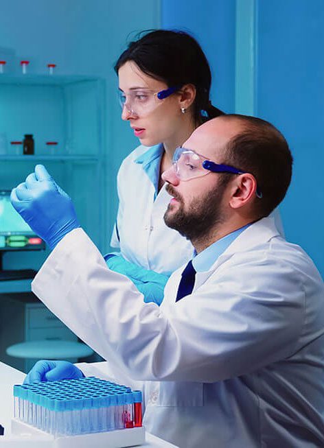 work is being done in laboratory