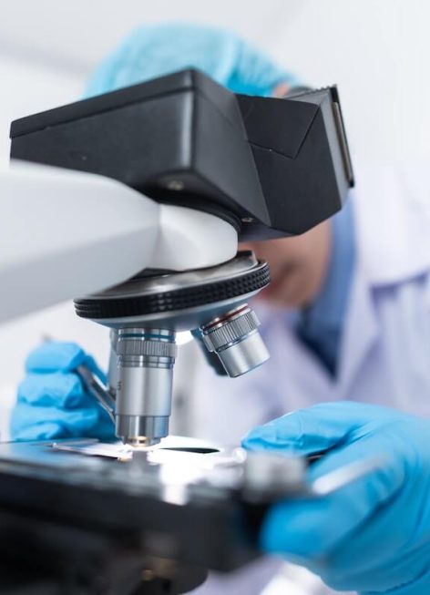 work is being done in laboratory